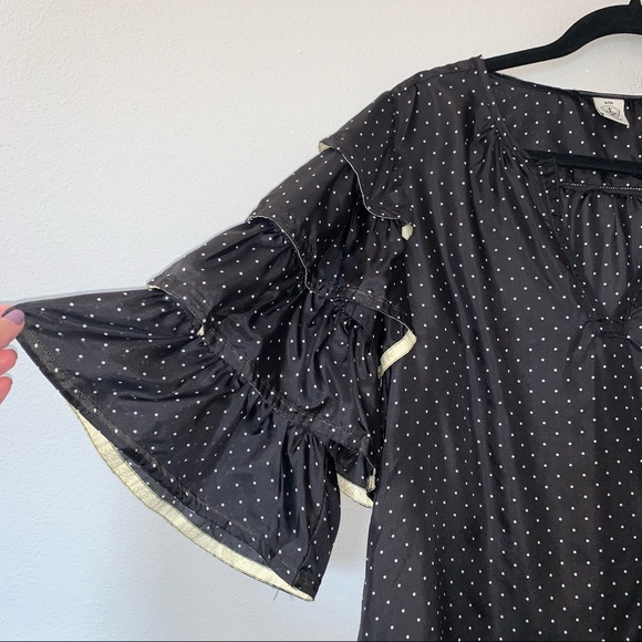 Scotch & Soda Maison Scotch Polka Dot Print Layered Ruffle Sleeves Blouse Top - Picture 2 of 9